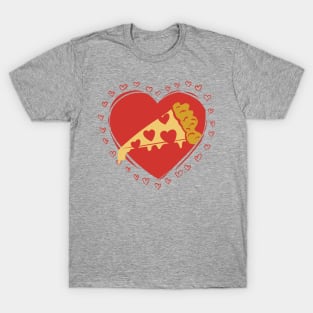 Pizza Is My Valentine Illustration T-Shirt